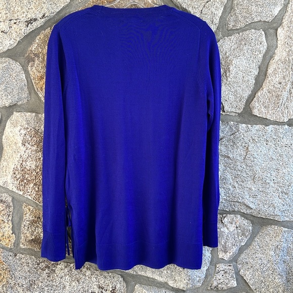 J. Crew Purple Merino Wool Side Tie Slit Sweater - Picture 6 of 10